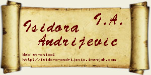 Isidora Andrijević vizit kartica